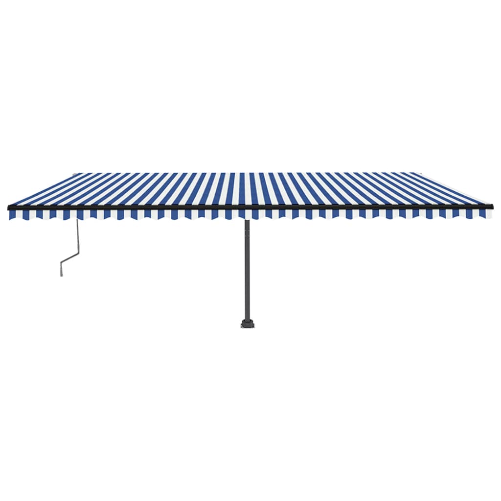 Toldo automático independente 600x350 cm azul e branco