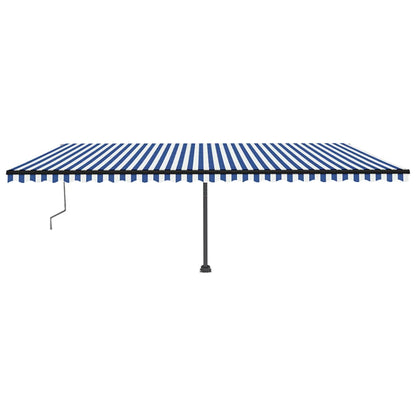 Toldo automático independente 600x350 cm azul e branco