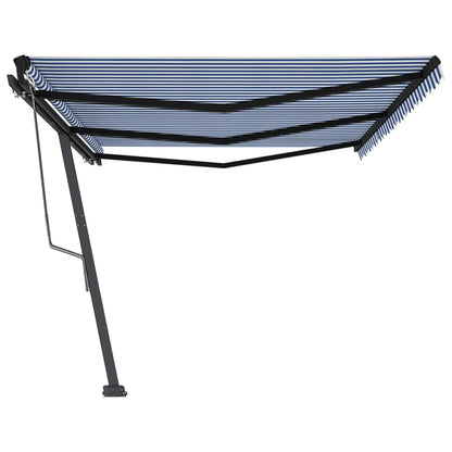 Toldo automático independente 600x350 cm azul e branco