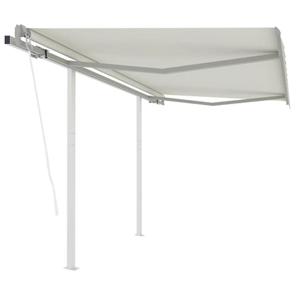 Toldo retrátil automático com postes 3x2,5 m cor creme