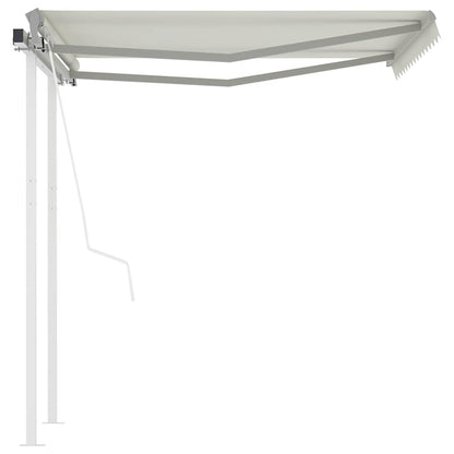 Toldo retrátil automático com postes 3x2,5 m cor creme