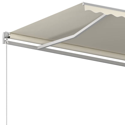 Toldo retrátil automático com postes 3x2,5 m cor creme