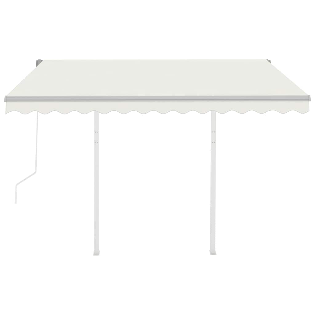 Toldo retrátil automático com postes 3x2,5 m cor creme