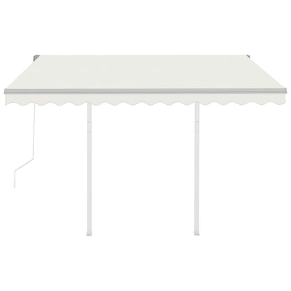 Toldo retrátil automático com postes 3x2,5 m cor creme
