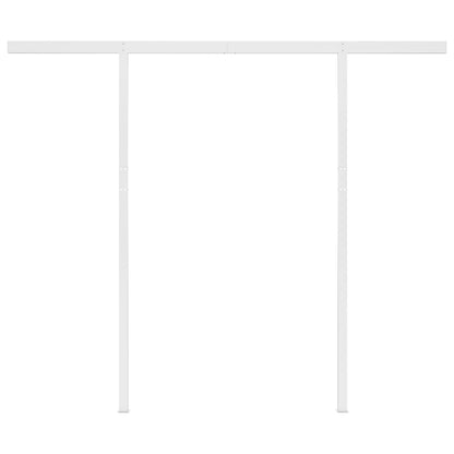 Toldo retrátil automático com postes 3x2,5 m amarelo e branco