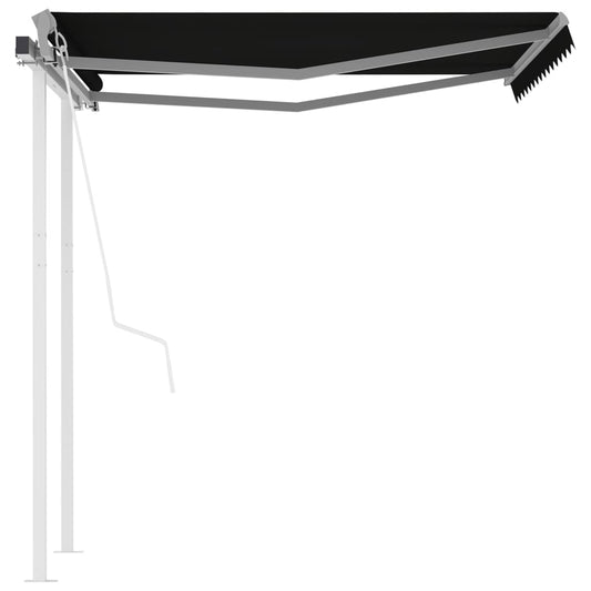 Toldo retrátil automático com postes 3x2,5 m antracite