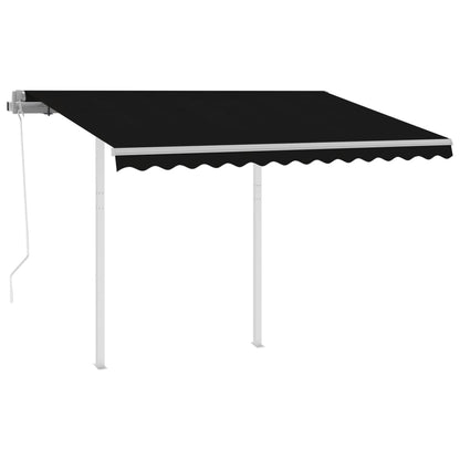 Toldo retrátil automático com postes 3x2,5 m antracite