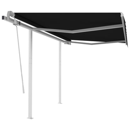 Toldo retrátil manual com postes 3,5x2,5 m antracite