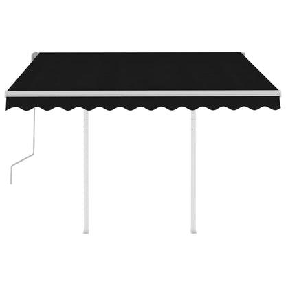 Toldo retrátil manual com postes 3,5x2,5 m antracite