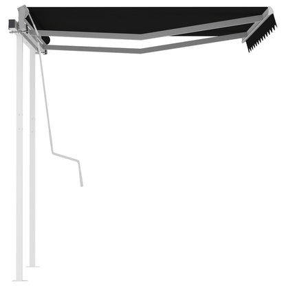 Toldo retrátil manual com postes 3,5x2,5 m antracite