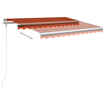 Toldo retrátil manual com postes 3,5x2,5 m laranja e castanho