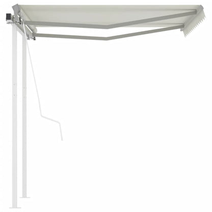 Toldo retrátil automático com postes 3,5x2,5 m cor creme