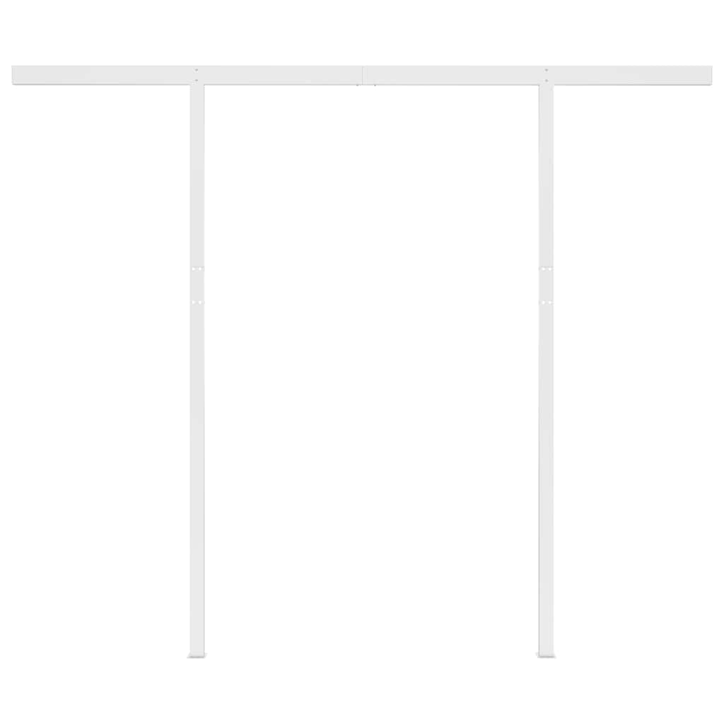 Toldo retrátil automático com postes 3,5x2,5 m amarelo e branco