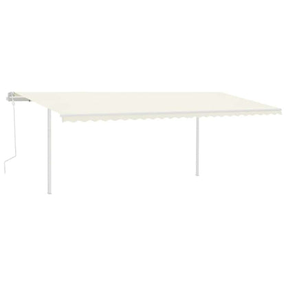 Toldo retrátil manual com postes 6x3 m cor creme