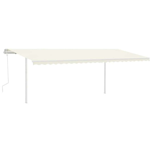 Toldo retrátil manual com postes 6x3 m cor creme