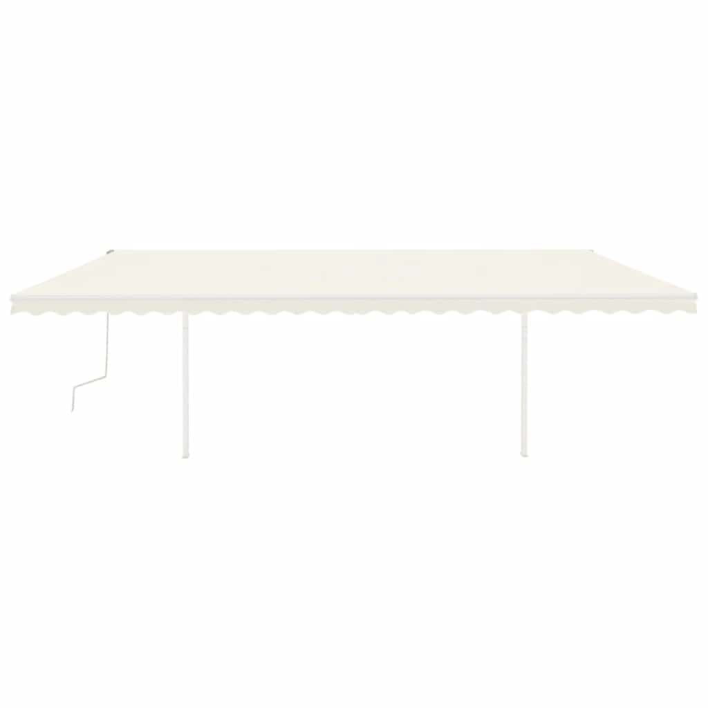 Toldo retrátil manual com postes 6x3 m cor creme
