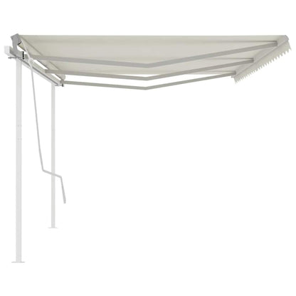 Toldo retrátil manual com postes 6x3 m cor creme