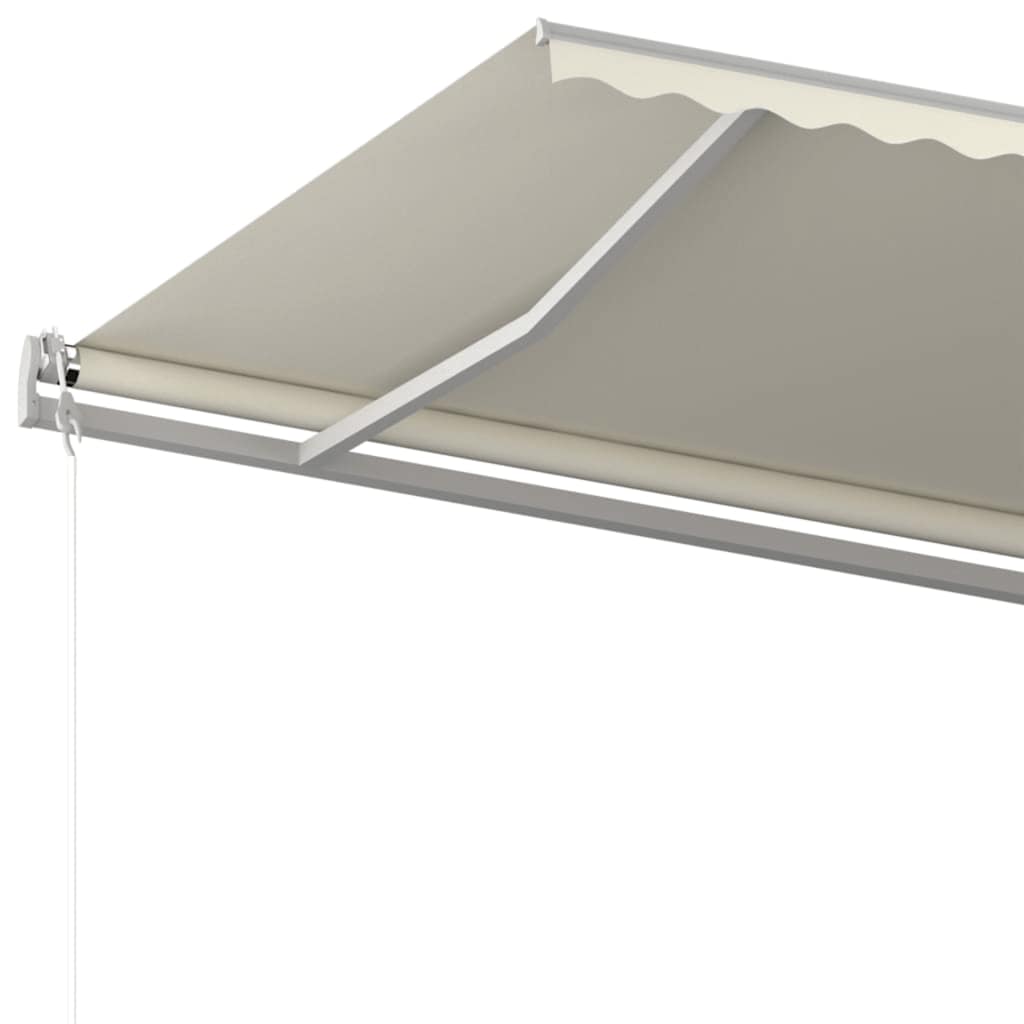 Toldo retrátil manual com postes 6x3 m cor creme