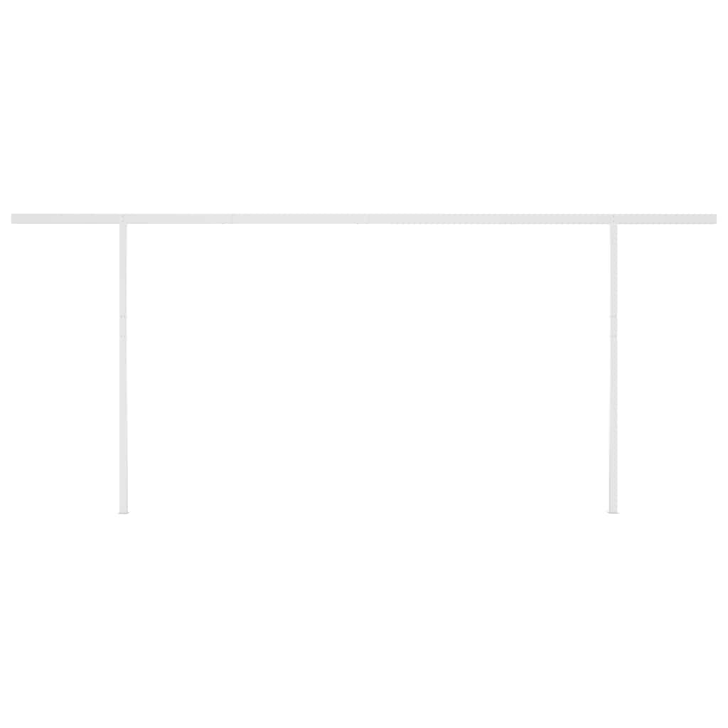 Toldo retrátil manual com postes 6x3 m cor creme