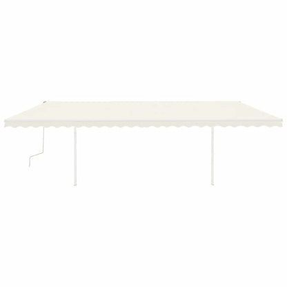 Toldo retrátil manual com LED 6x3 m cor creme