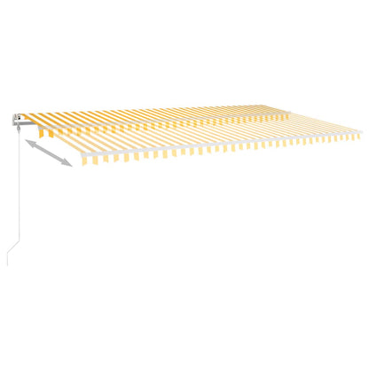 Toldo retrátil manual com LED 6x3 m amarelo e branco