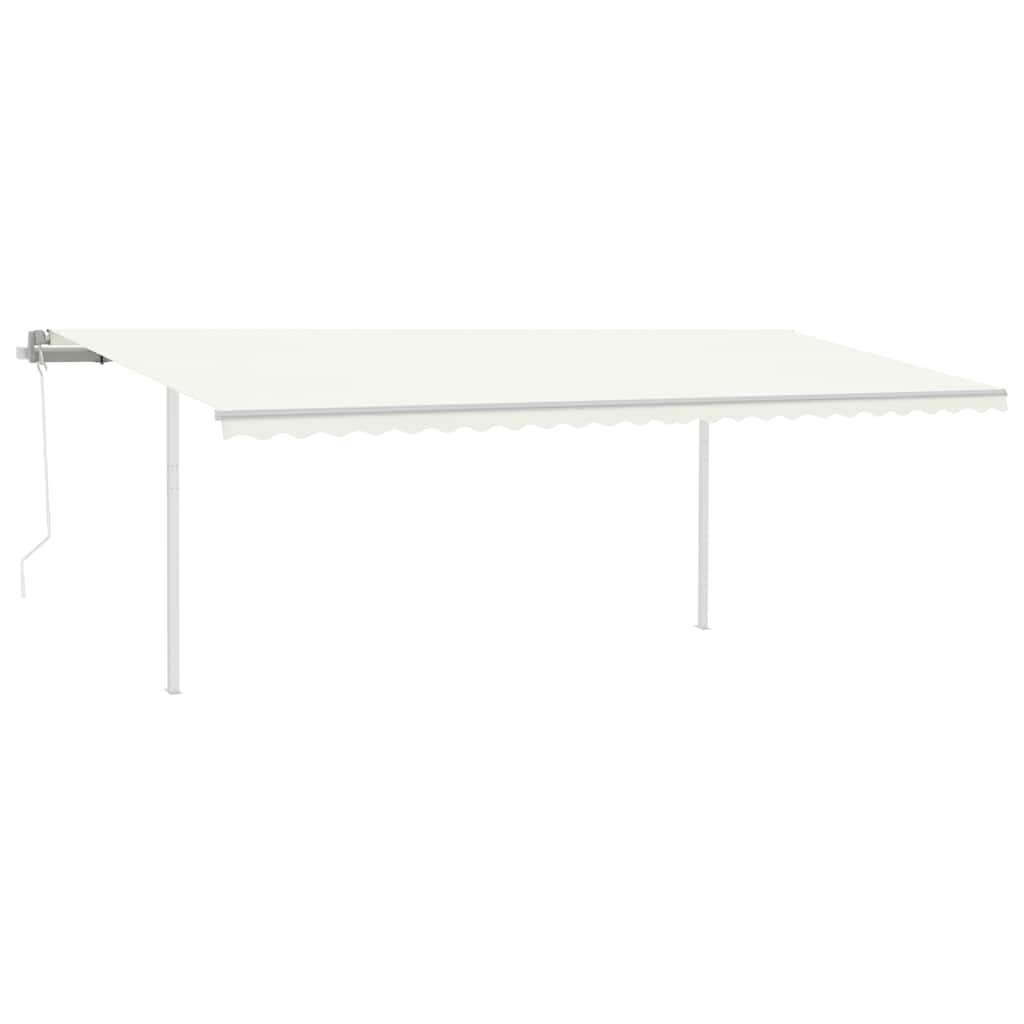 Toldo retrátil automático com postes 6x3 m cor creme