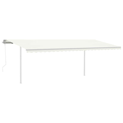 Toldo retrátil automático com postes 6x3 m cor creme