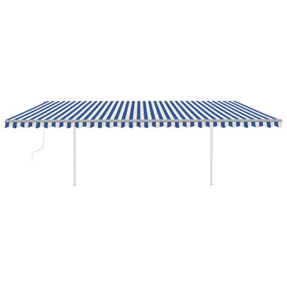 Toldo automático c/ LED e sensor de vento 6x3 m azul e branco