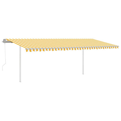 Toldo automático LED e sensor de vento 6x3 m amarelo e branco