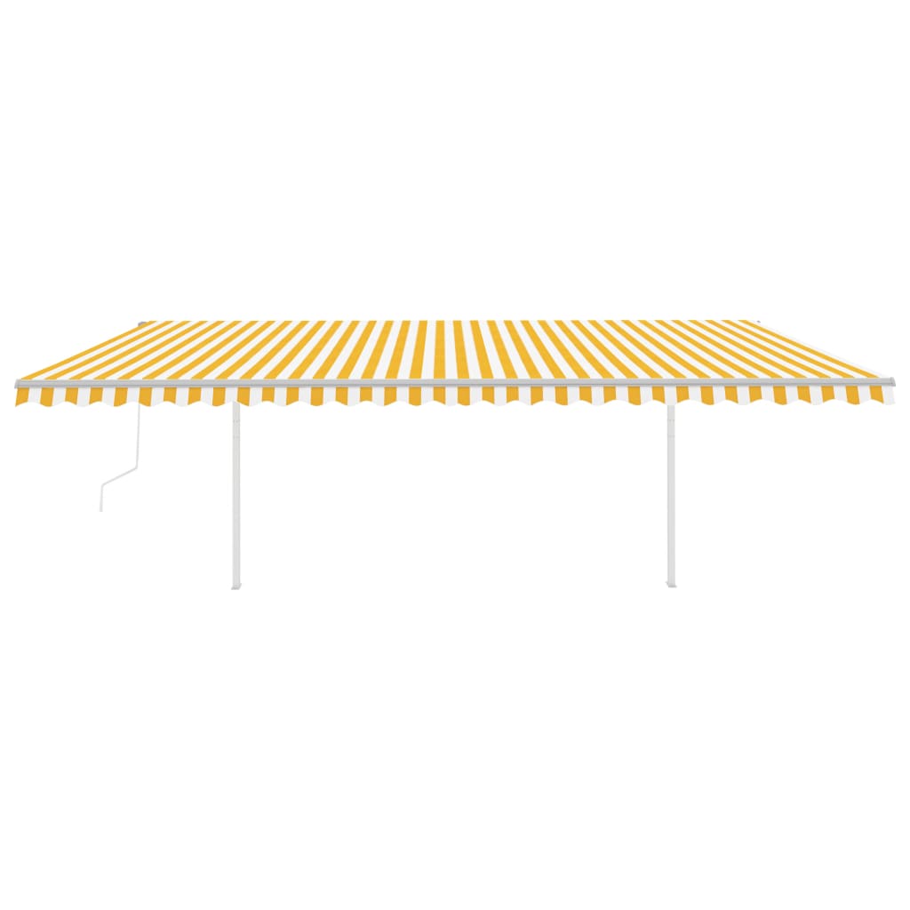 Toldo automático LED e sensor de vento 6x3 m amarelo e branco