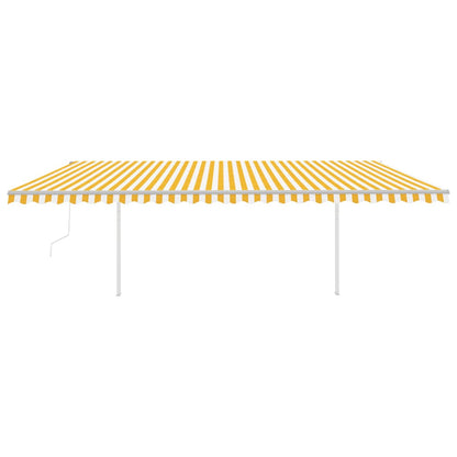 Toldo automático LED e sensor de vento 6x3 m amarelo e branco