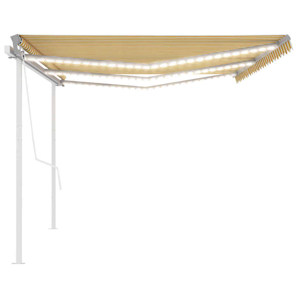 Toldo automático LED e sensor de vento 6x3 m amarelo e branco