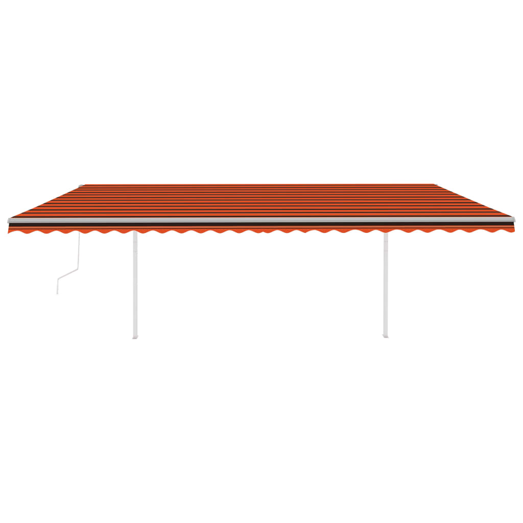 Toldo automático LED e sensor de vento 6x3 m laranja e castanho