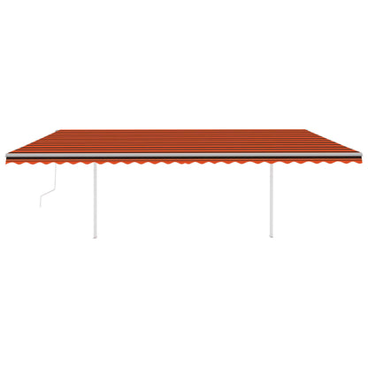 Toldo automático LED e sensor de vento 6x3 m laranja e castanho