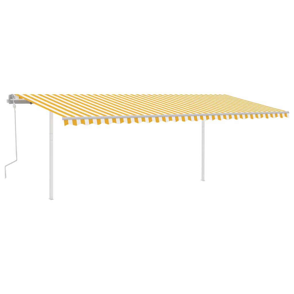 Toldo retrátil manual com LED 6x3,5 m amarelo e branco