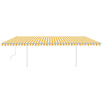 Toldo retrátil manual com LED 6x3,5 m amarelo e branco