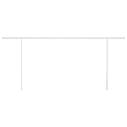 Toldo retrátil manual com LED 6x3,5 m amarelo e branco