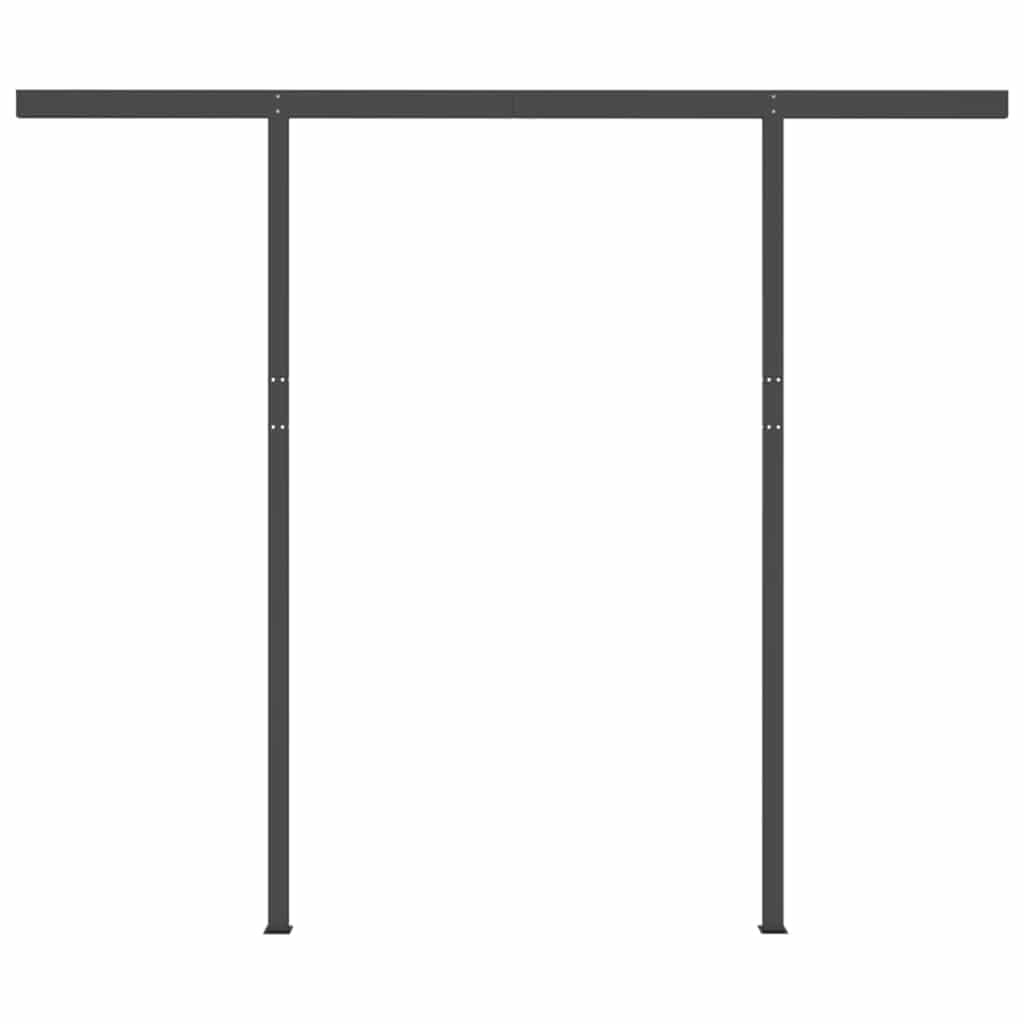 Toldo retrátil manual com LED 3x2,5 m antracite