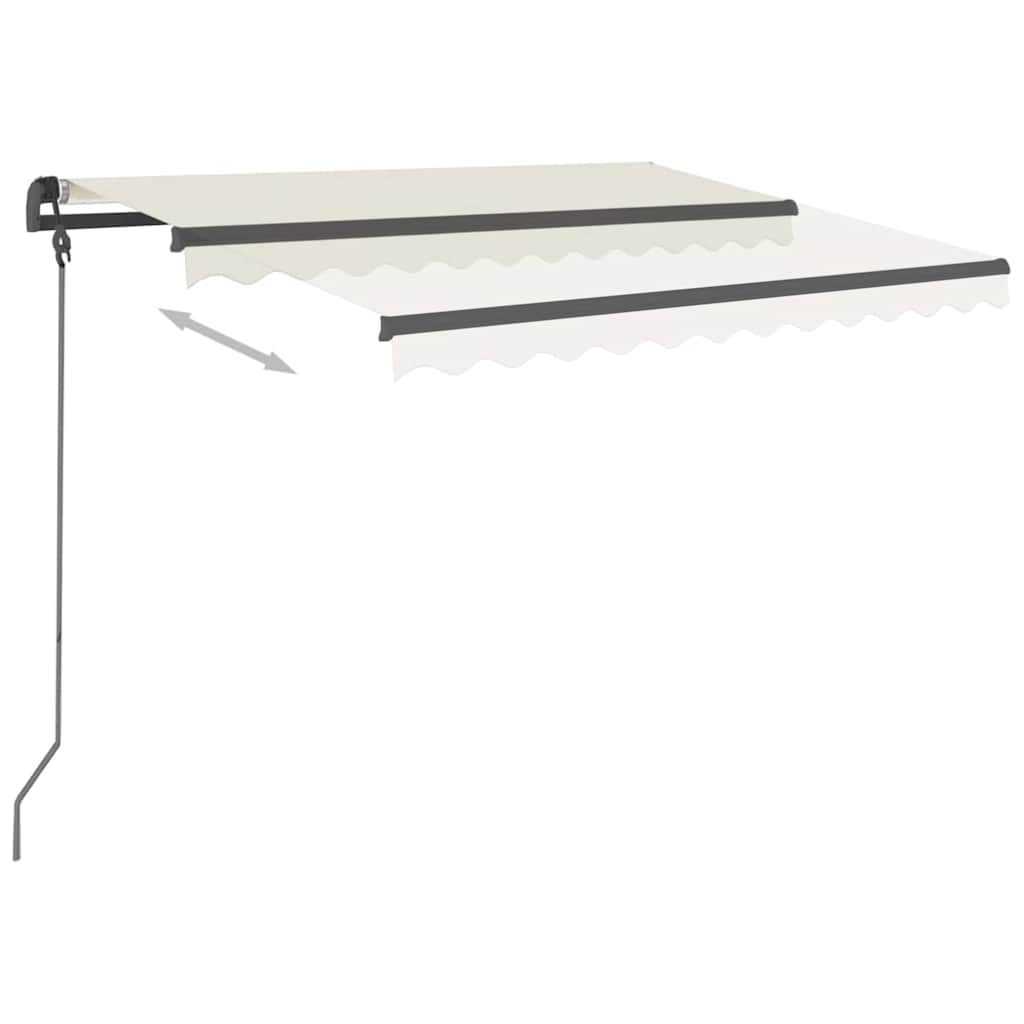 Toldo retrátil automático com postes 3x2,5 m cor creme