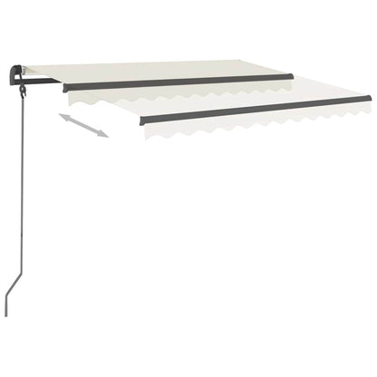 Toldo retrátil automático com postes 3x2,5 m cor creme