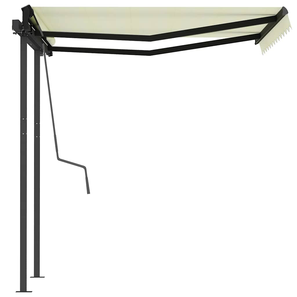 Toldo retrátil automático com postes 3x2,5 m cor creme