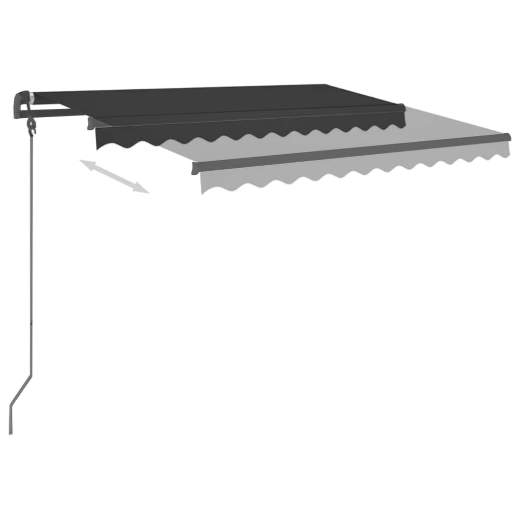 Toldo retrátil automático com postes 3x2,5 m antracite
