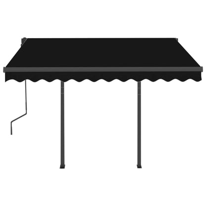 Toldo retrátil automático com postes 3x2,5 m antracite