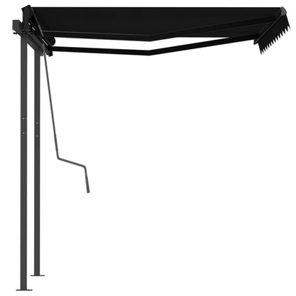 Toldo retrátil automático com postes 3x2,5 m antracite