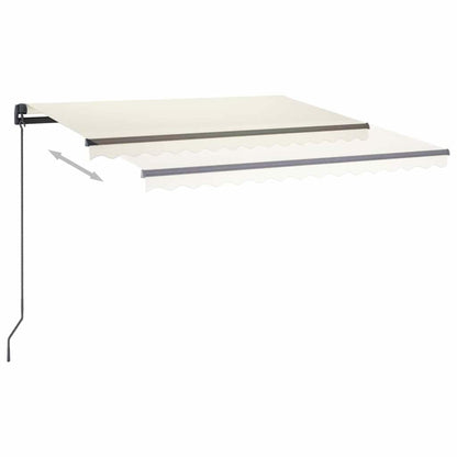 Toldo retrátil manual com LED 3,5x2,5 m cor creme