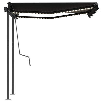 Toldo retrátil manual com LED 3,5x2,5 m antracite