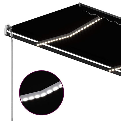 Toldo retrátil manual com LED 3,5x2,5 m antracite