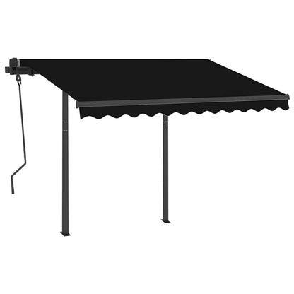 Toldo retrátil automático com postes 3,5x2,5 m antracite