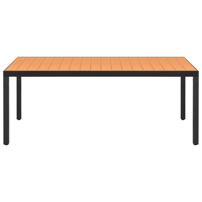 9 pcs conjunto de jantar para jardim alumínio preto