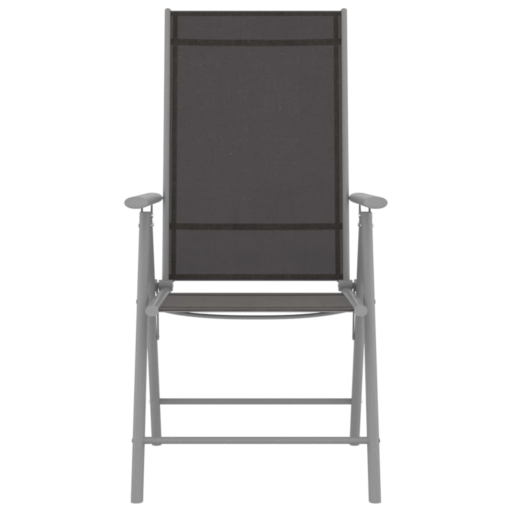 7 pcs conjunto de jantar para jardim alumínio prateado e preto